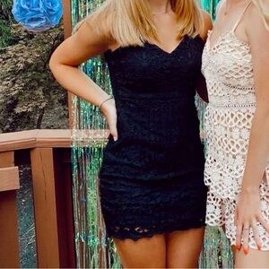 Lulu's Intricate Black Lace Dress